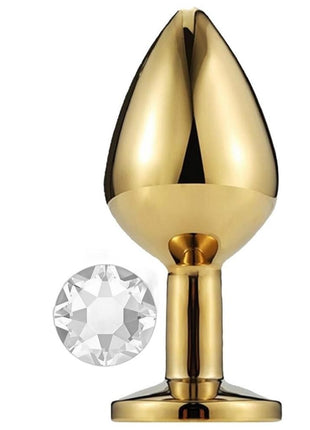 Erox Gold Small Beyaz Kristal Taşlı Metal Anal Plug