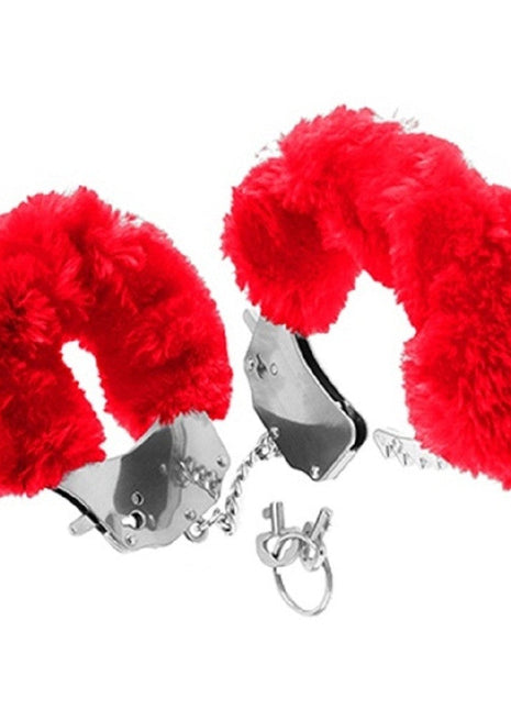 Fetish Fantasy Series Metalic Hand Cuffs Peluşlu Metal Kelepçe Kırmızı
