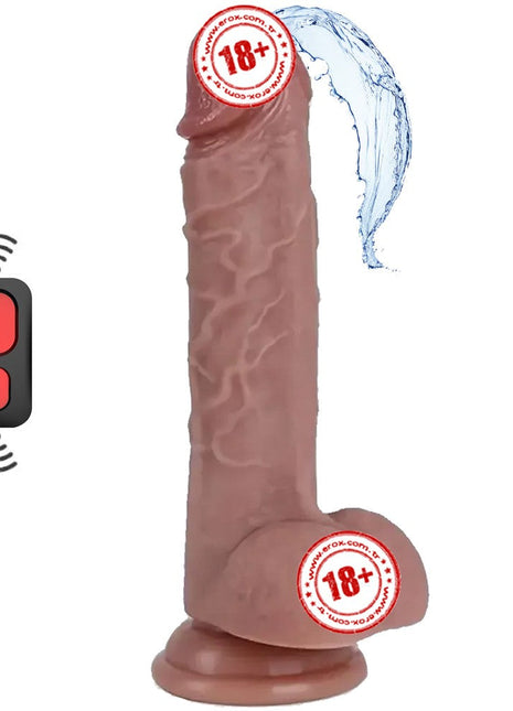 Shequ Dave Vibrating Dildo 21.5 Cm Boşalabilir Realistik Penis SQ-WBD10142-V