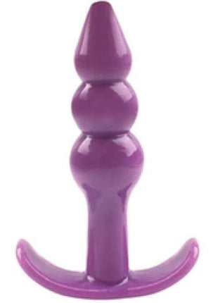Erox Anal Fantasy Ribbled Silicone Jelly Butt Plug Anal Alıştırıcı-Purple