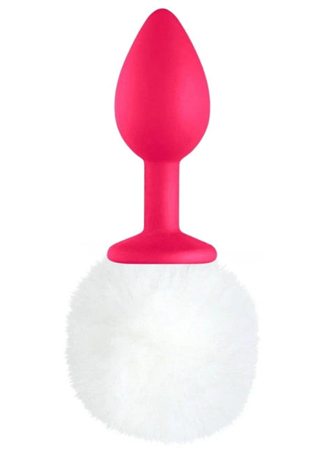 Erox Luxury Pink Silicone Bunny Tail White Kuyruklu Anal Plug