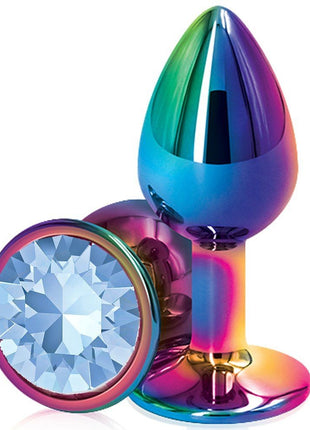 Erox Rainbow Hot Cooling Blue Medium Anal Metal Plug