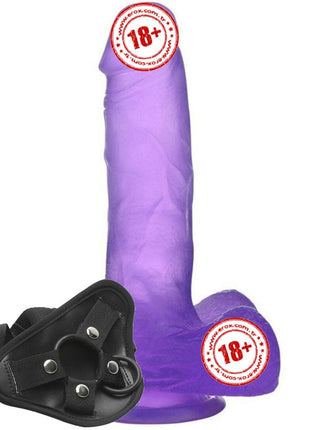Lovetoy Jelly Studs Purple Medium 17 cm Kemerli Jel Dildo LV3101