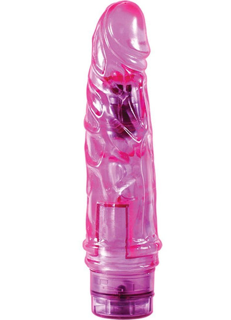 Erox Jelly Pink Vibratör 19 cm Jel Doku Titreşimli Penis