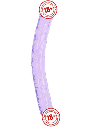 Erox Double Ended Jelly Dildo 30 cm Çift Taraflı Jel Penis-Purple