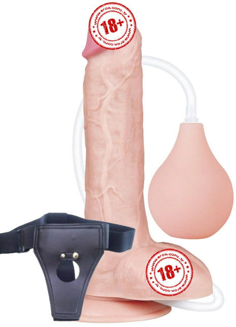 Lovetoy Squirt Extreme Dildo 25 Cm Boşalabilir Kemerli Realistik Penis LV116022