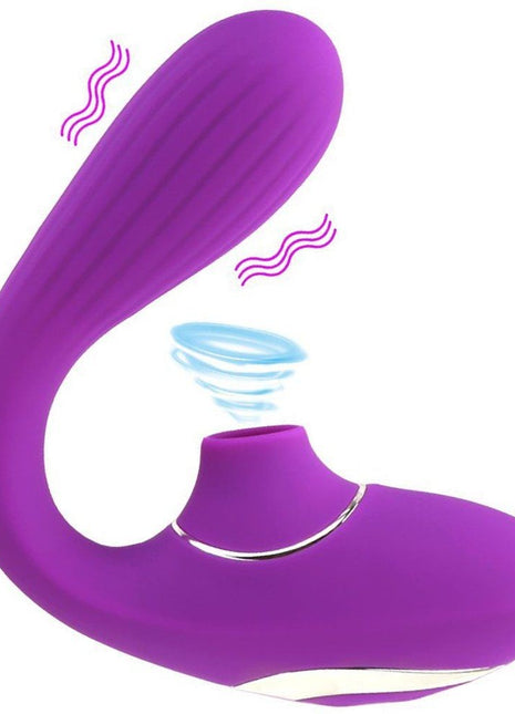 Erox Sucking İn Vibration Çift Yönlü Emiş Güçlü Partner Vibratör Mor