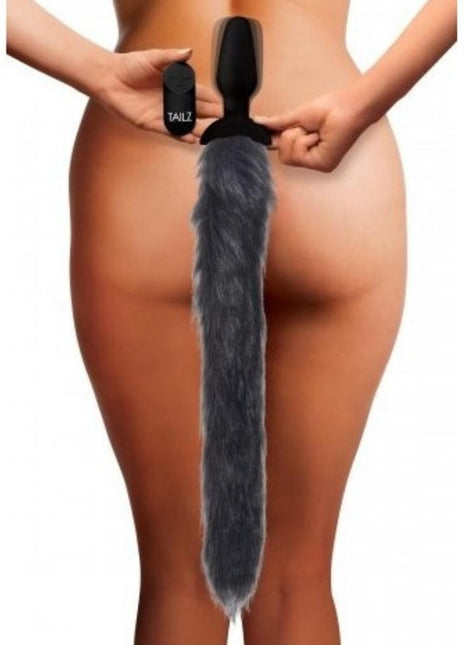 Xr Tailz Waggerz Grey Titreşimli Uzaktan Kumandalı Kuyruklu Anal Plug
