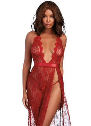 Erox Fantasy Wear Daria Dantelli Fiyonklu Uzun Gecelik Takımı