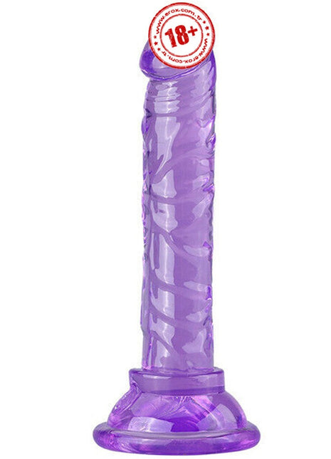 Erox Jelly Silicone 14.5 cm Anal ve Vajinal Realistik Penis-Purple