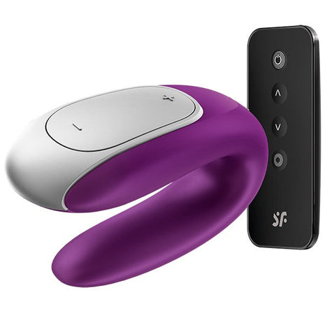 Satisfyer Double Violet Telefon ve Uzaktan Kumanda Kontrollü Vibratör