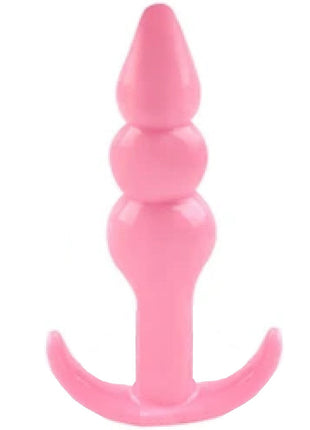 Erox Anal Fantasy Ribbled Silicone Jelly Butt Plug Anal Alıştırıcı-Pink