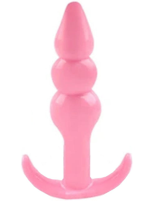 Erox Anal Fantasy Ribbled Silicone Jelly Butt Plug Anal Alıştırıcı-Pink