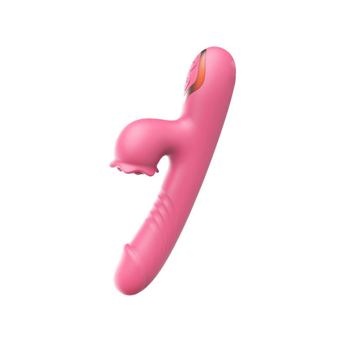 Isıtmalı Çift Etkili Emişli Titreşimli Vibratör – 9 Emme, 7 Titreşim, Pembe