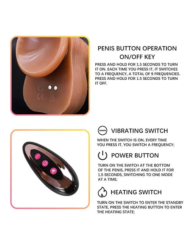 ısıtmalı ileri geri hareketli şarjlı dildo – görsel 5