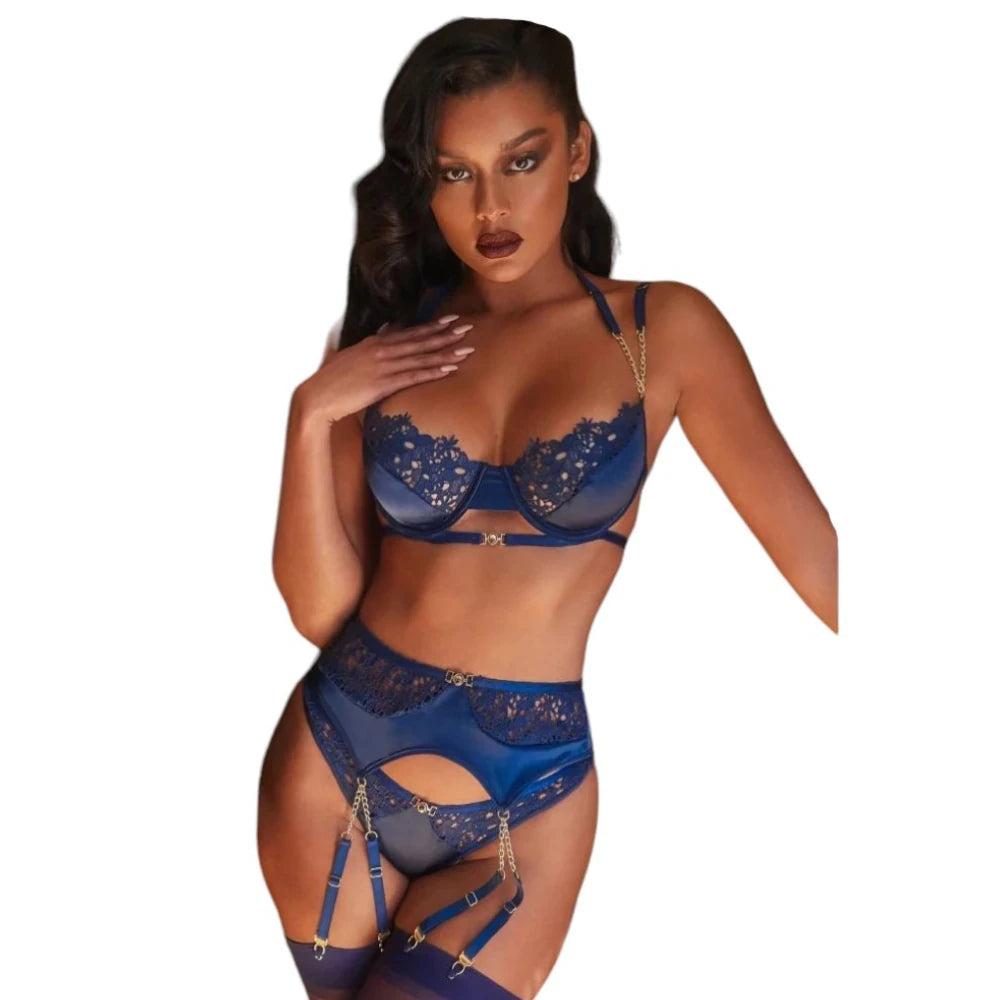 jartiyerli sütyen külot takımı – Blue S-M – görsel 3