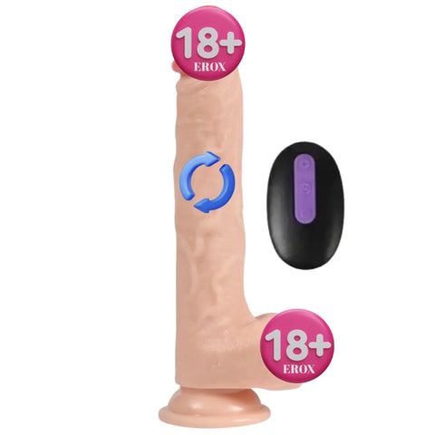 Jeff 23 cm Kumandalı Dairesel Hareketli Realistik Penis