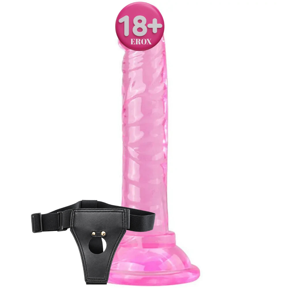pembe jelly strap-on – görsel 1