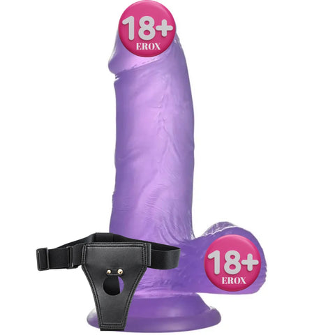 Jelly Studs Kemerli Jel Dildo Small 15,5 cm – Mor
