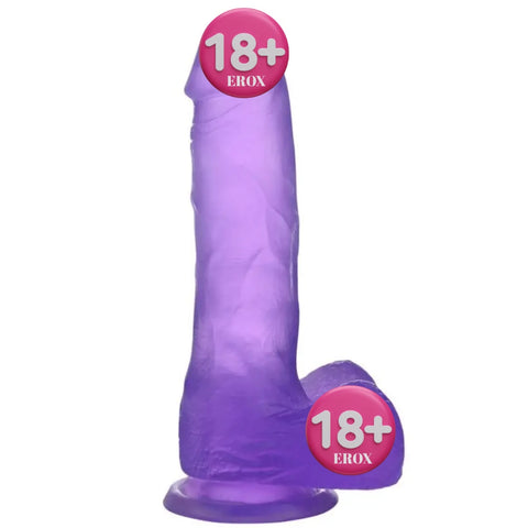 Jelly Studs Medium Jel Dokulu Realistik Dildo 17 cm – Mor