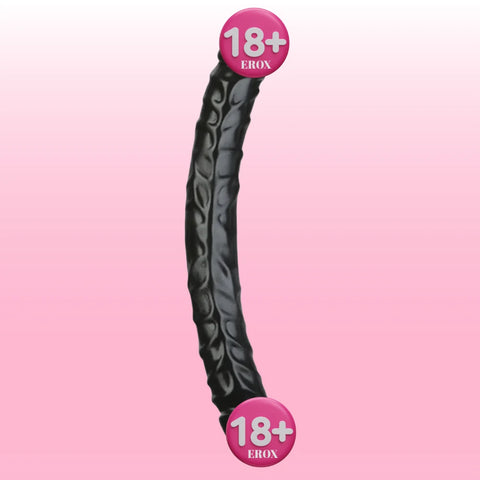 Jr. Veined Damarlı Çift Başlı Jel Realistik Penis – 30 cm, Siyah