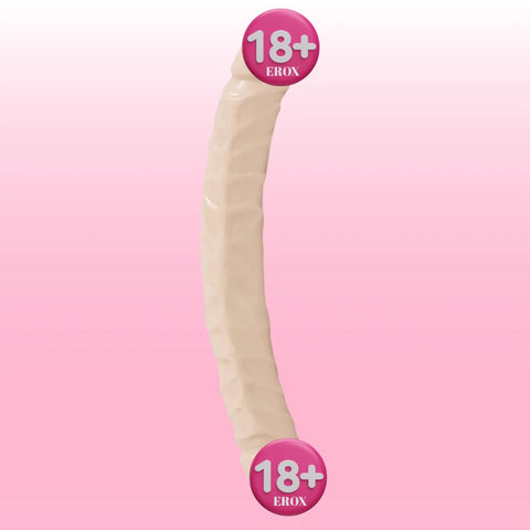 Jr. Veined Damarlı Çift Başlı Jel Realistik Penis – 30 cm, Ten