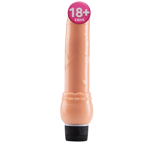 Kademeli Titreşimli Jel Dokulu Realistik Vibratör 21 cm – Ten Rengi