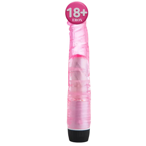 Kademeli Titreşimli Jel Dokulu Realistik Vibratör 23 cm – Pembe