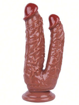 19 cm kahverengi çift başlı dildo – görsel 1