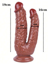 19 cm kahverengi çift başlı dildo – görsel 3