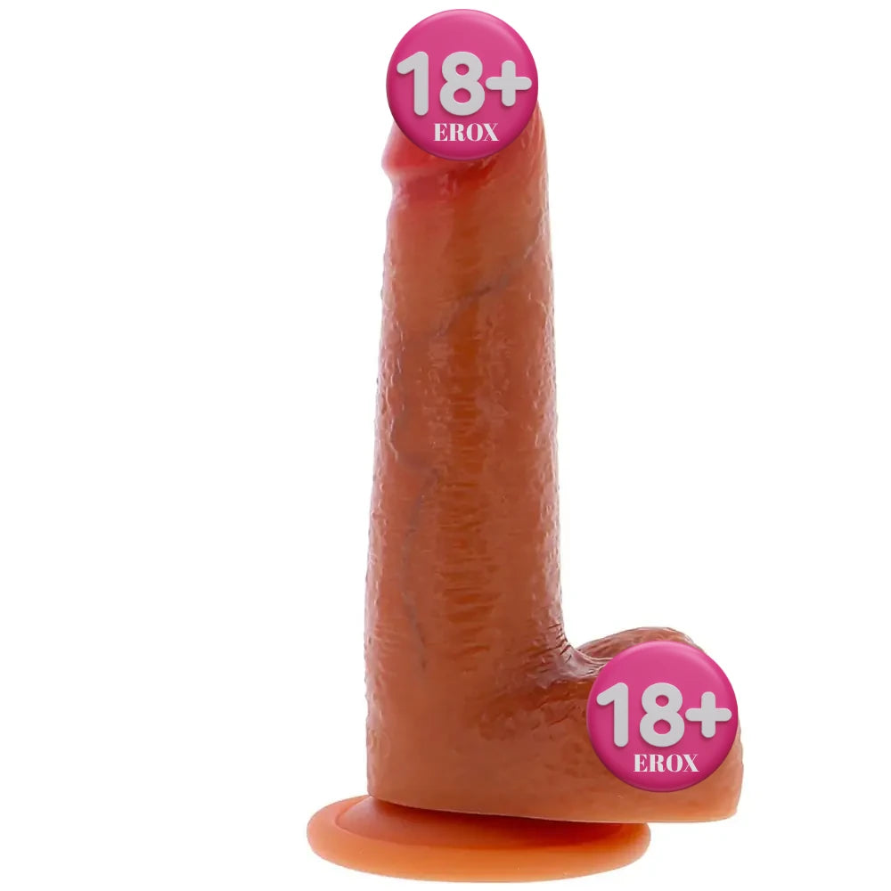 Kaydırılabilir Sünnet Derili Silikon Realistik Penis – 18 cm