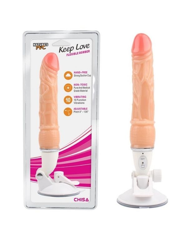 Keep Love Flexible Bomber Vantuzlu Vibratör 25 cm – 10 Mod