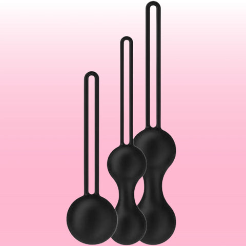 Kegel Balls Exercisers Metal Ağırlıklı Silikon Kegel Topu Seti – Siyah