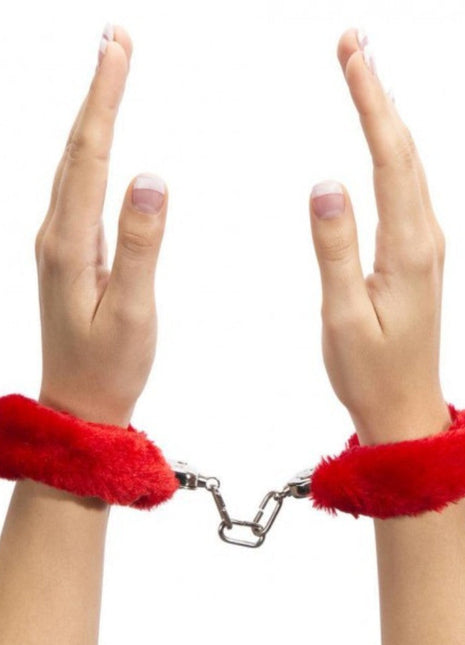 Fetish Fantasy Series Metalic Hand Cuffs Peluşlu Metal Kelepçe Kırmızı