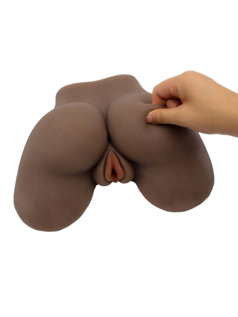 Koyu Ten Tonlu Anal ve Vajinal Kalça Mastürbatör 2,2 kg