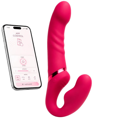 Lapis Telefon Kontrollü 3 Motorlu Askısız Strap-On Dildo