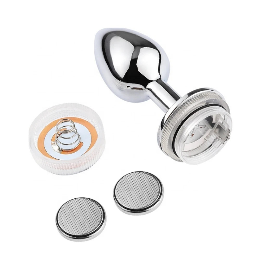 LED ışıklı metal anal plug – görsel 3