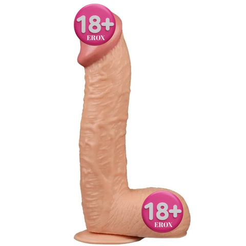 Legendary 28,5 cm Damarlı Vantuzlu Büyük Realistik Penis – Kahve