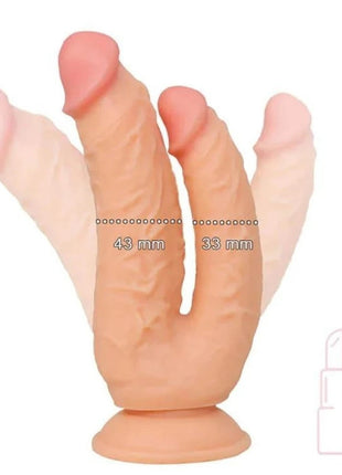 Dildo Series Lifelike G-Spot Anal ve Vajinal Çift Taraflı Belden Bağlamalı Realistik Penis Flesh