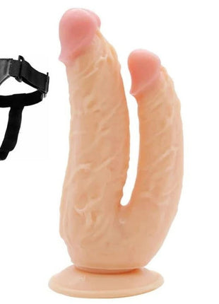 Dildo Series Lifelike G-Spot Anal ve Vajinal Çift Taraflı Belden Bağlamalı Realistik Penis Flesh