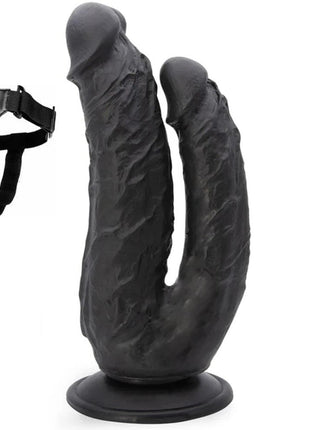Dildo Series Lifelike G-Spot Anal ve Vajinal Çift Taraflı Belden Bağlamalı Realistik Penis Black