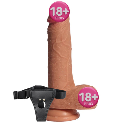 Little Dean Çift Katmanlı Belden Bağlamalı Realistik Penis 19,5 cm