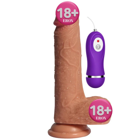 Little Dean Kumandalı Kayan Derili Titreşimli Realistik Penis – 19 cm