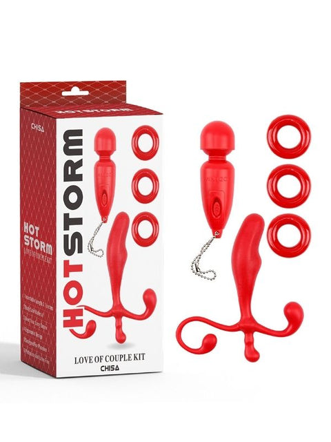 Love of Couple Kit – Kırmızı Vibratör, Prostat Plug ve Halka Seti