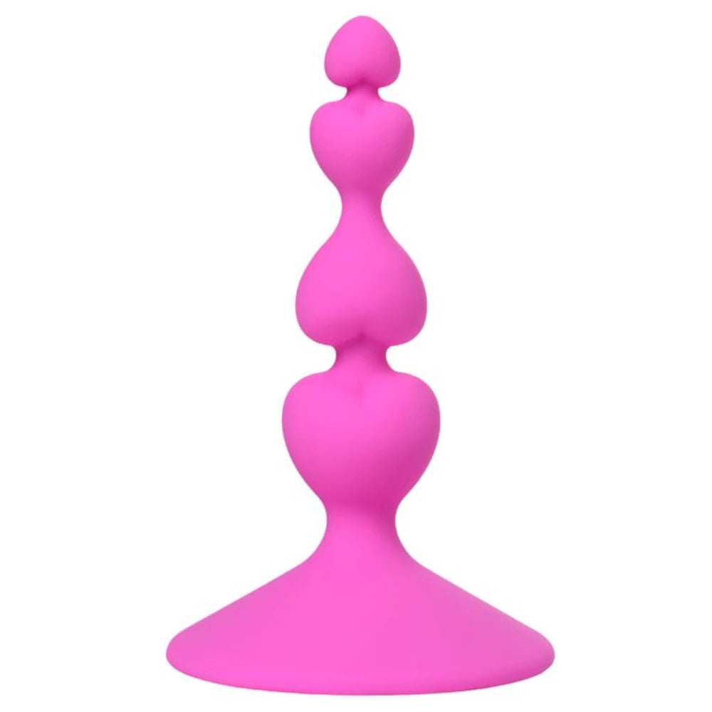 Loverty Kalp Boğumlu Vantuzlu Silikon Anal Plug – Pembe