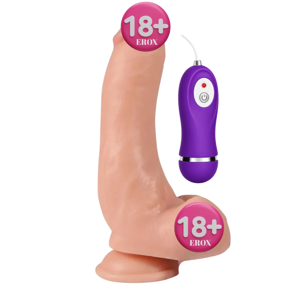 Lungton 21,5 cm Pilli Sessiz Titreşimli Realistik Penis