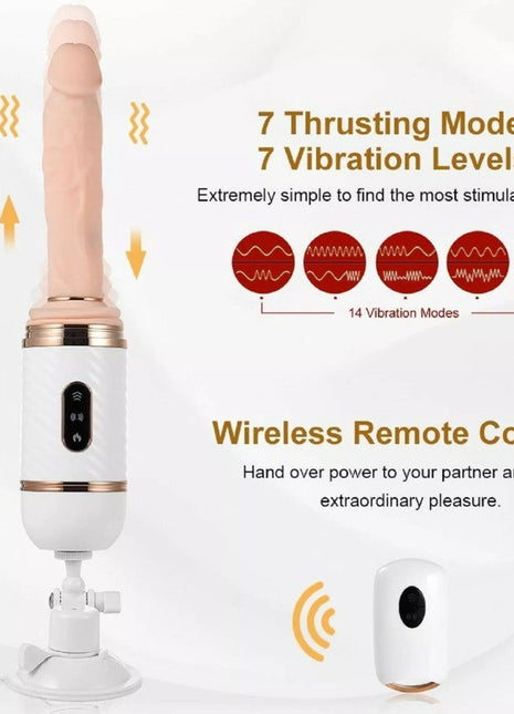Dibe Cyclone Thrusting Uzaktan Kumandalı İleri Geri Hareketli Isıtmalı Seks Makinesi