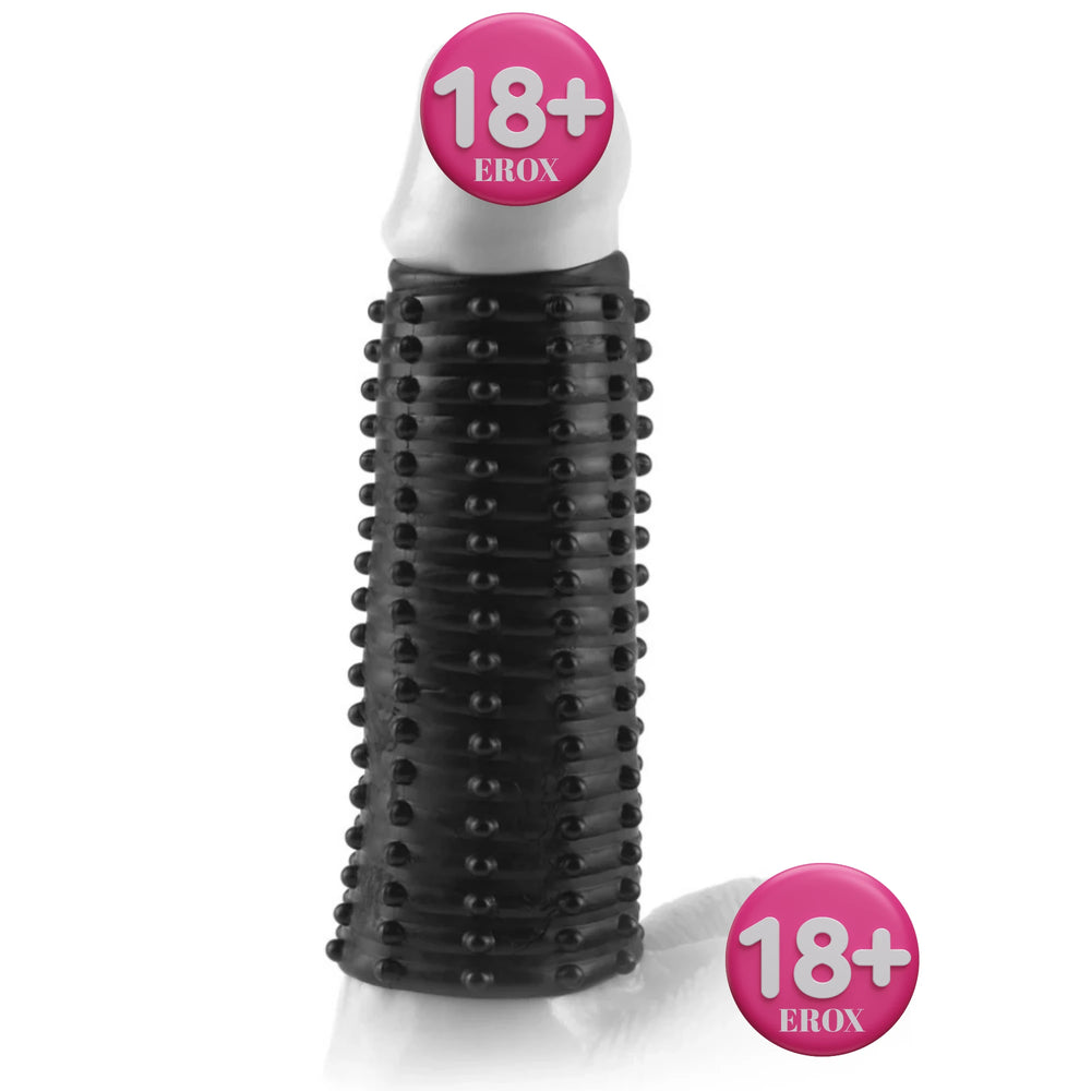 Magic Pleasure Sleeve Tırtıklı Açık Uçlu Penis Kılıfı – Siyah