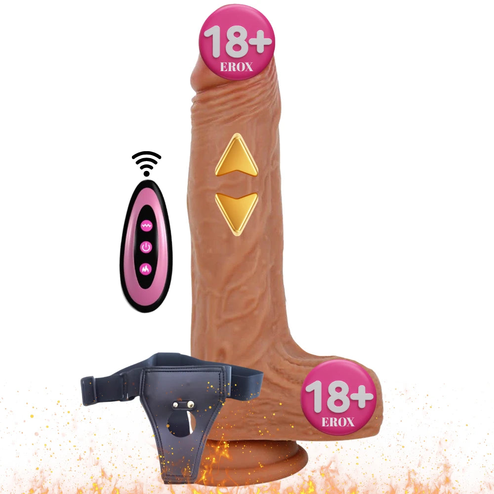 Marcelo Isıtmalı İleri Geri Hareketli Kemerli Penis 21,6 cm