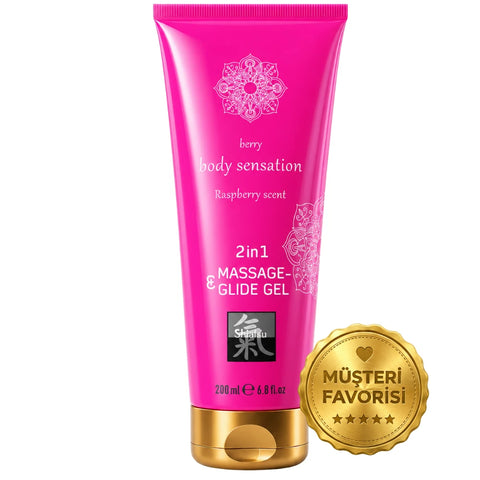 Massage & Glide Ahududu 2'si 1 Arada Masaj ve Kayganlaştırıcı Jel